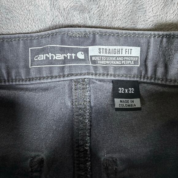 Carhartt Rugged Flex Straight Fit Canvas Work Pants Gray 32x32 - Picture 4 of 7